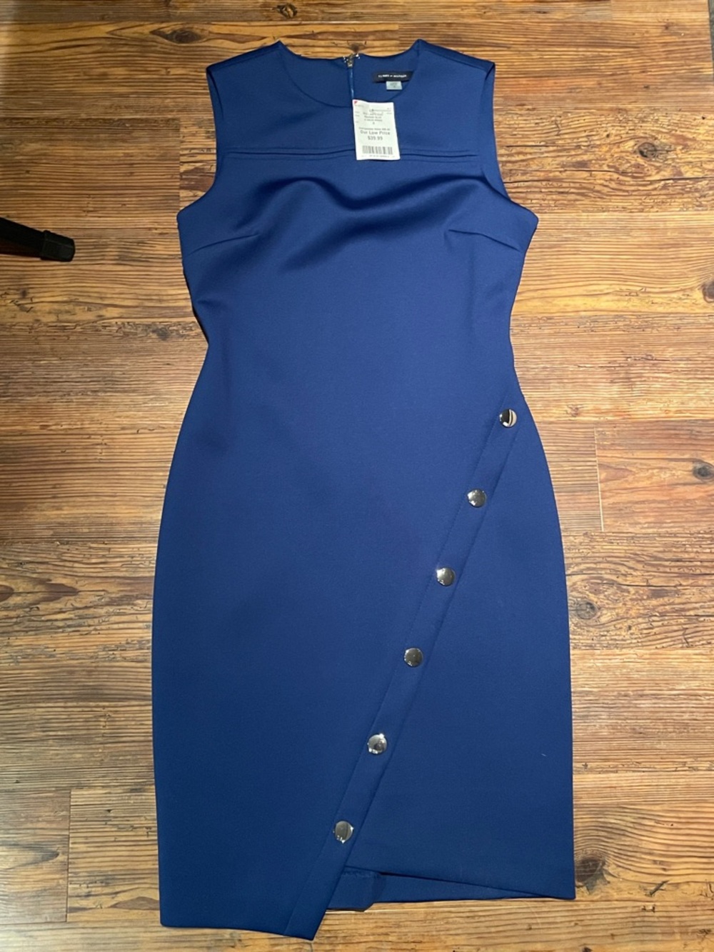 NWT Tommy Hilfiger Blue Dress with Asymmetric Button Trim